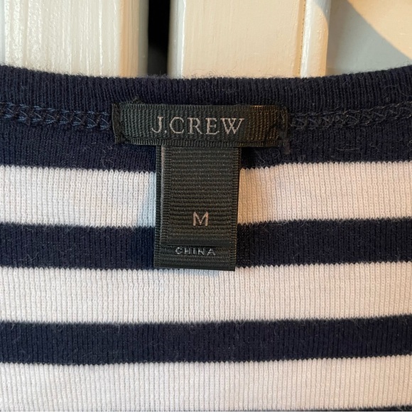 J. Crew Classic Navy Stripe Cardigan - Picture 2 of 6
